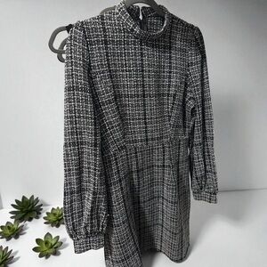 Chic Long Sleeve Plaid Dress